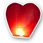 Небесный фонарик "Сердце" цвет красный  