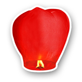 Небесный фонарик "Бриллиант большой" цвет красный   ― lipli.ru Телемагазин удивительных товаров