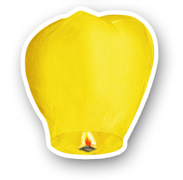 Небесный фонарик "Бриллиант большой" цвет желтый   ― lipli.ru Телемагазин удивительных товаров