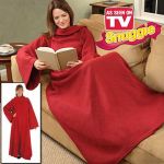Одеяло - Плед - Халат с рукавами Cuddle Blanket+ (Куддле Бланкет+) цвет красный.  .